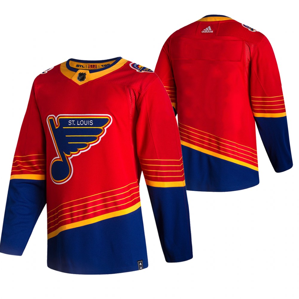 2021 Adidias St. Louis Blues Blank Red Men Reverse Retro Alternate NHL Jersey